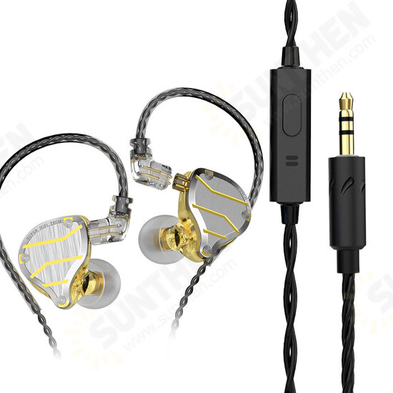 4BA+1DD Metal In-Ear Earphone Bass HiFi Headset Monitor Earbuds Noice Cancelling 3.5mm Wired Headphones with Mic