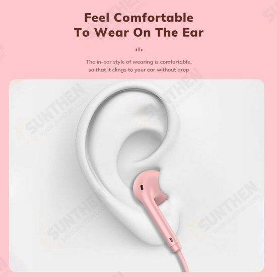 F17 Wired Headphones Stereo Super Bass Dynamic Driver HD In-Ear Headset 3.5mm Macaron Sports Earphone with Mic