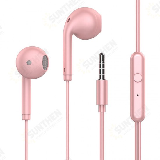 F17 Wired Headphones Stereo Super Bass Dynamic Driver HD In-Ear Headset 3.5mm Macaron Sports Earphone with Mic