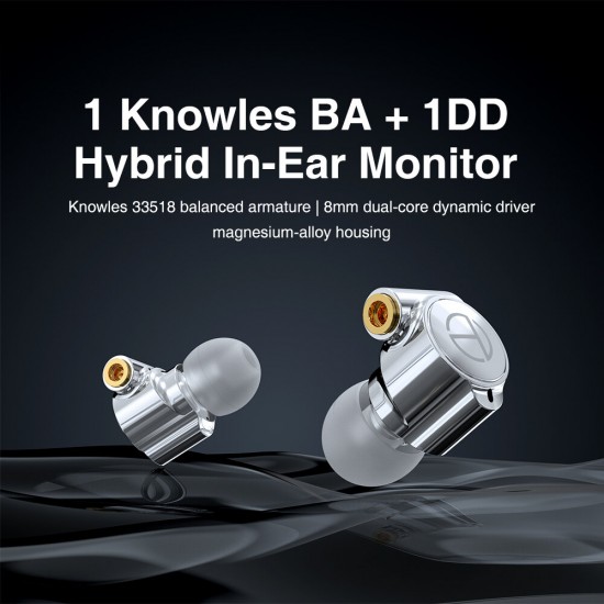 TA1 Knowles BA DD Drive In Ear Earphone HIFI Earphone Metal Earphone Earbud With MMCX Silver-plated Cable M10 V90 VX BA5 ST1