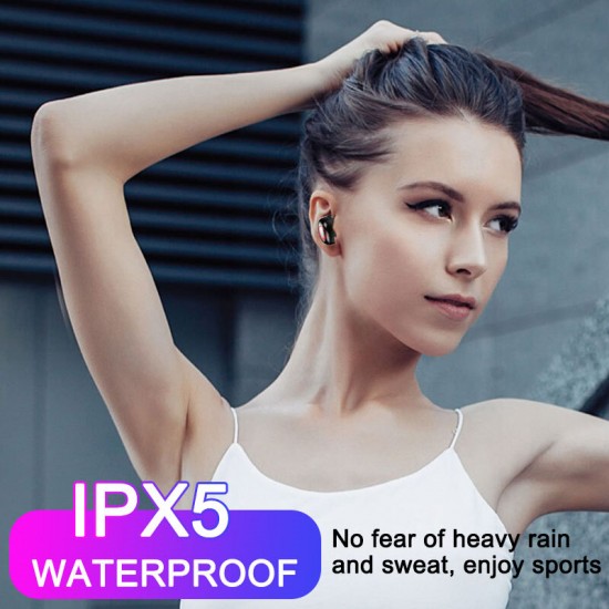 TWS bluetooth 5.0 Wireless Headset LED Digital Power Display IPX5 Waterproof In-ear Hifi Earphones with Charging Case for Xiaomi Huawei