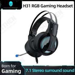 H31 Gaming Headphone USB Wired 7.1 Virtual Stereo RGB Headset Headphone with Microphone for Laptop Computer PC Gamer H31 Gaming Headphone USB Wired 7.1 Virtual Stereo RGB Headset Headphone with Microphone for Laptop Computer PC Gamer