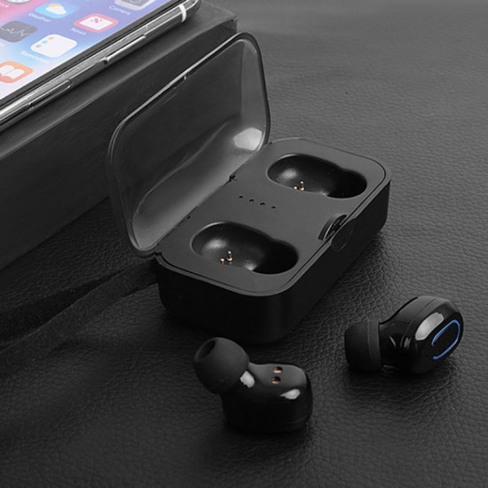 [True Wireless] bluetooth V5.0 TWS Earbuds Invisible Mini Stereo Binaural Call IPX5 Sweat-proof Sports Earphone Headset With Charging Box for IOS Android