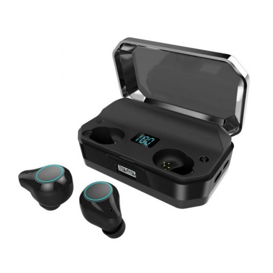 [True Wirsless] T9 Digital Display Earbuds Binaural Call bluetooth 5.0 Waterproof Earphone Stereo Bass Headset With 7000mAh Power Bank