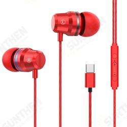 Type-c Metal In-ear Earphone Heavy Bass Wired Control Headphone Stereo Music HIFI Sport Headset With Mic for Type-c Metal In-ear Earphone Heavy Bass Wired Control Headphone Stereo Music HIFI Sport Headset With Mic for