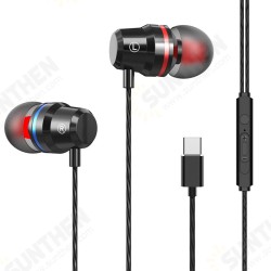 Type-c Metal In-ear Earphone Heavy Bass Wired Control Headphone Stereo Music HIFI Sport Headset With Mic for Type-c Metal In-ear Earphone Heavy Bass Wired Control Headphone Stereo Music HIFI Sport Headset With Mic for
