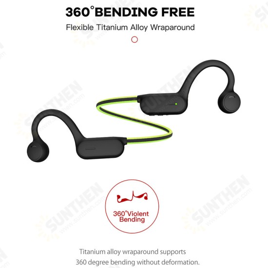 Ultra-light Bone Conduction bluetooth 5.0 Headphones 6D Surround Sound Long Endurance Ear Hook Wireless Earphones for Sport Fitness Shocking Horn Headphones