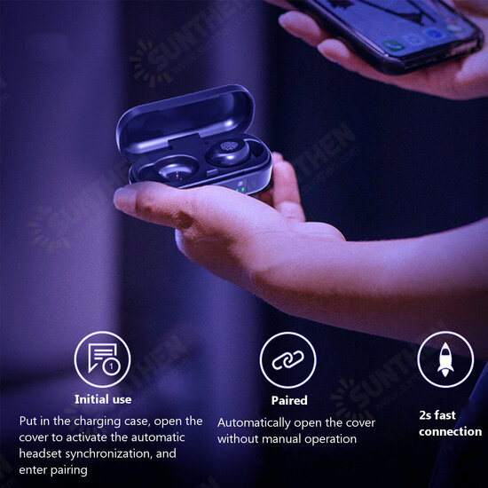 V8 bluetooth 5.0 TWS In-Ear Headset Power Display Wireless Sport Earphone Mini Stereo Headphones with Charging Case