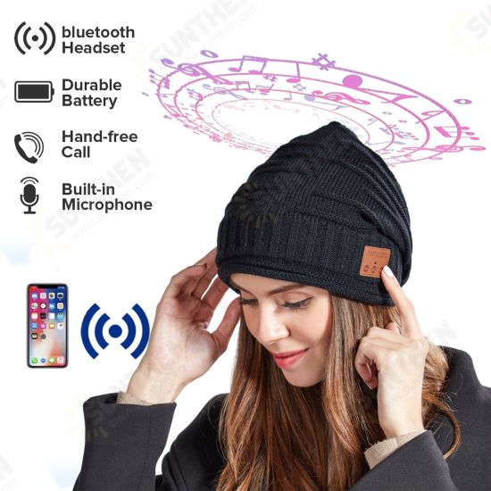 Wireless bluetooth 5.0 Hat Beanie Warm Hat bluetooth Earphone Soft Stylish Hat Heaphone with Mic Wireless bluetooth 5.0 Hat Beanie Warm Hat bluetooth Earphone Soft Stylish Hat Heaphone with Mic
