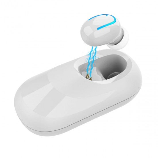 [bluetooth 5.0] Mini Portable Wireless Solar Charging Earphone Single In-ear Headset with Solar Charging Box