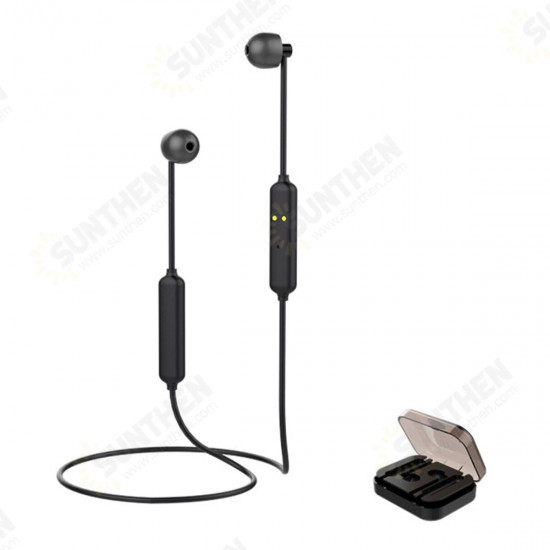 [bluetooth 5.0] Mini Sport Magnetic Wireless Headset Hifi Stereo Sound Wired Control Neckband Earphone With Portable Charging Box