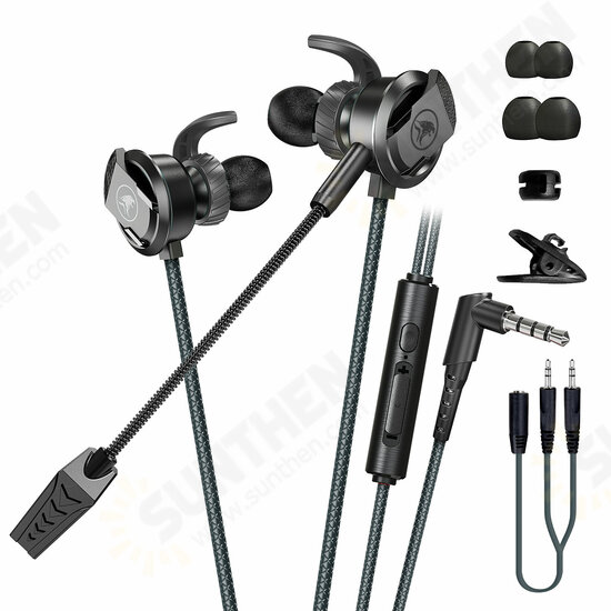 RX3 In-Ear Gaming Headset Dual Microphone Super Bass Headphone Active Noise Reduction with Detachable HD Long-Microphone RX3 In-Ear Gaming Headset Dual Microphone Super Bass Headphone Active Noise Reduction with Detachable HD Long-Microphone