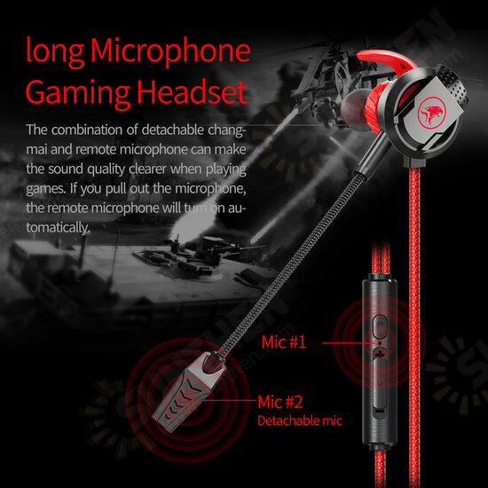 RX3 In-Ear Gaming Headset Dual Microphone Super Bass Headphone Active Noise Reduction with Detachable HD Long-Microphone RX3 In-Ear Gaming Headset Dual Microphone Super Bass Headphone Active Noise Reduction with Detachable HD Long-Microphone