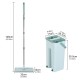 360° Rotation Spin Flat Mop Bucket Set Auto Rebound Hand-free Floor Cleaning