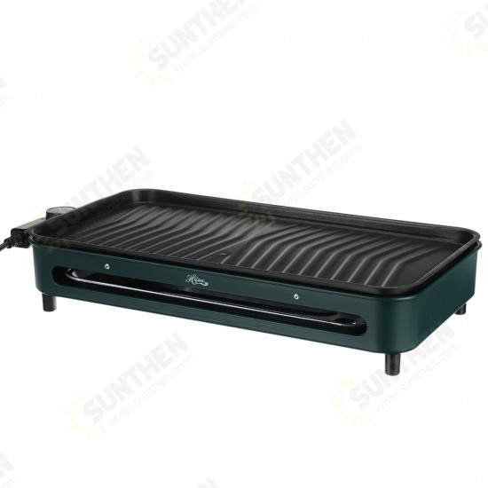 1500W 110V/220V Nonstick Electric Indoor Smokeless Grill Portable BBQ Grills with Recipes, Fast Heating, Adjustable Thermostat, Easy to Clean