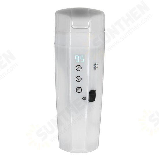 Electric Heating Water Cup Stainless Steel Travel Car LCD Display Coffee 400ML