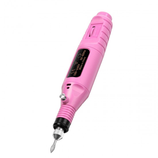 0-20000RPM 6 Color USB Charging Electric Nail Grinder Drill Portable Manicure Pedicure Nail Machine with 6 Grinding Heads