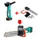 100/125mm Electric Angle Grinder Chainsaw Woodworking Cutting Chainsaw Bracket W/ 1/2pcs Battery 100/125mm Electric Angle Grinder Chainsaw Woodworking Cutting Chainsaw Bracket W/ 1/2pcs Battery