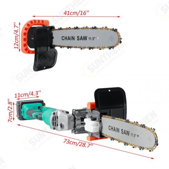 100/125mm Electric Angle Grinder Chainsaw Woodworking Cutting Chainsaw Bracket W/ 1/2pcs Battery 100/125mm Electric Angle Grinder Chainsaw Woodworking Cutting Chainsaw Bracket W/ 1/2pcs Battery