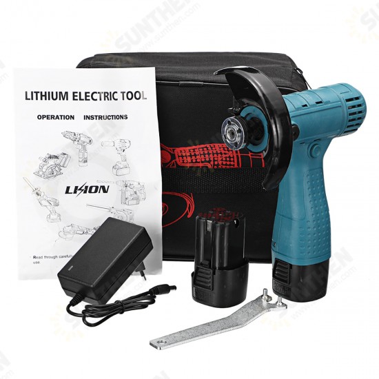 100mm 18V 800W Electric Angle Grinder Portable Handheld Cutting Polishing Tool W/ 1/2 Battery