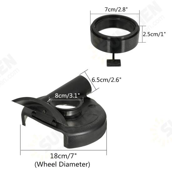 18cm Black Vacuum Dust Shroud Cover for Angle Grinder Hand Grind Convertible 18cm Black Vacuum Dust Shroud Cover for Angle Grinder Hand Grind Convertible
