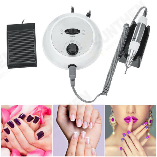 25000RPM Electric Nail Polisher Nail Drill Machine Pen Bit Set Manicure Pedicure Tool