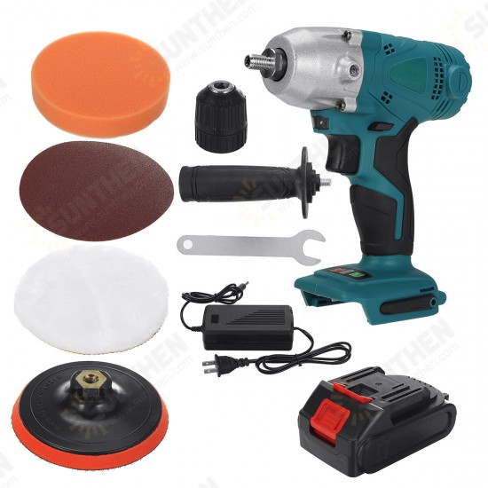 2800r/min Speed Regulated 2In1 Cordless Electric Drill Polisher 1.5Ah Battery Car Repair Polisher Drilling Tool Fit Makita