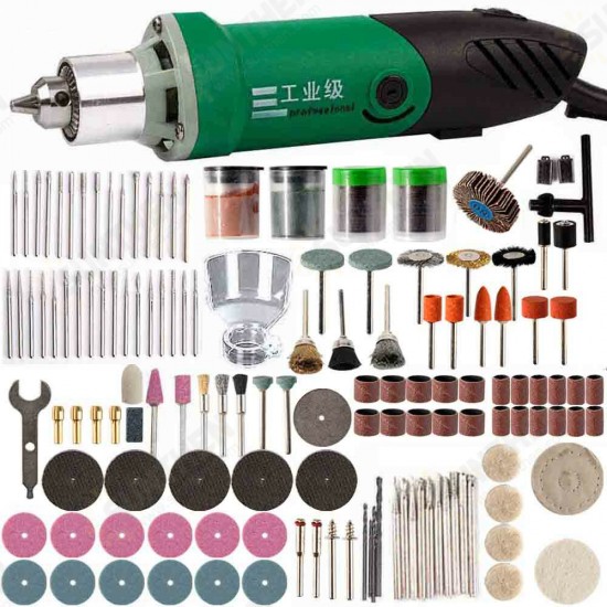 6mm 30000rpm Electric Mini Polisher Engraver Chuck With 6 Speed For Metal Working Machine Polishing Sculpture Drilling with 199/200/256pcs Accessories