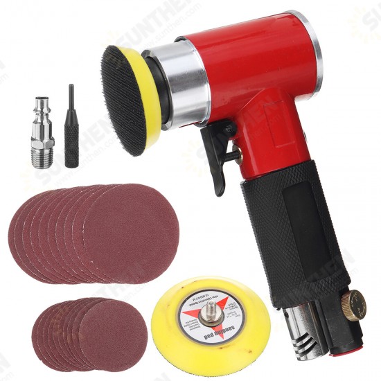 M6 Air Die Grinder Pneumatic Grinding Polishing Machine Eccentric Sand Paper Machine 2Inch 3 Inch Pad Size