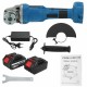 588VF 125mm Cordless Angle Grinder Cordless Electric Grinding Cutting Polishing Tool W/ 1/2pcs Battery