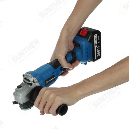 588VF 125mm Cordless Angle Grinder Cordless Electric Grinding Cutting Polishing Tool W/ 1/2pcs Battery