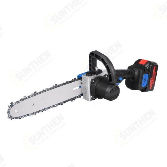 10 Inch Cordless Electric Chain Saw One-Hand Saw Woodworking Wood Cutter W/ 1/2pcs Battery Also Adapted For Makita Battery