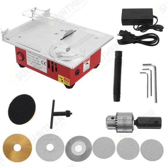 100-240V Mini Table Saws Multifunctional Lifting Electric Saw Wood Working DIY Bench Lathe Polisher Grinder DIY Model Household Cutting Machine