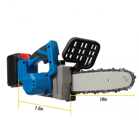10in Rechargeable Brushless Electric Chain Saw One-Hand Saw Woodworking Wood Cutter W/ 1 or 2 pcs Battery & Storage Case