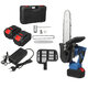 10in Rechargeable Brushless Electric Chain Saw One-Hand Saw Woodworking Wood Cutter W/ 1 or 2 pcs Battery & Storage Case