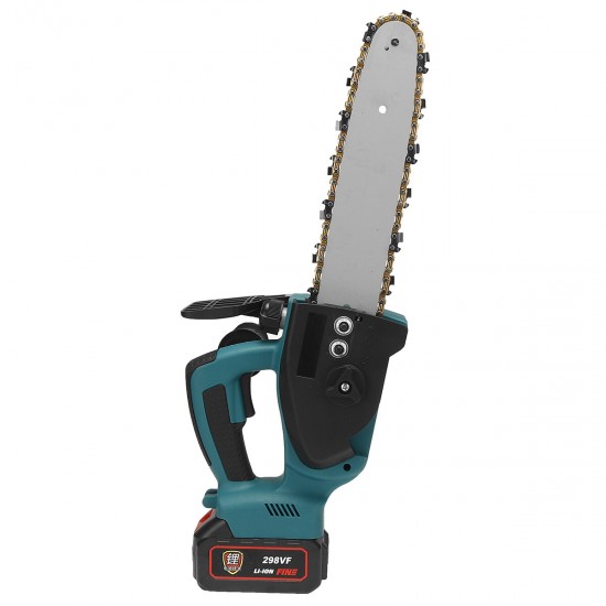10inch 298VF Cordless Electric Chain Saw Handheld Chainsaw Wood Tree Cutter W/ 1/2pcs Battery