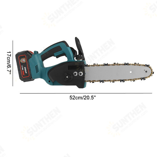 10inch 298VF Cordless Electric Chain Saw Handheld Chainsaw Wood Tree Cutter W/ 1/2pcs Battery