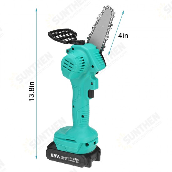 1200W 4inch Cordless Electric Chain Saw One-Hand Saws Woodworking W/ 1pc 7500mAh Battery