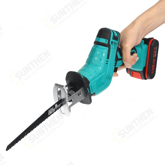 138VF Rechargeable Electric Handheld Saw With LED 4 Saw Blades Wood Cutting Tool W/ None/1pc/2pcs Battery