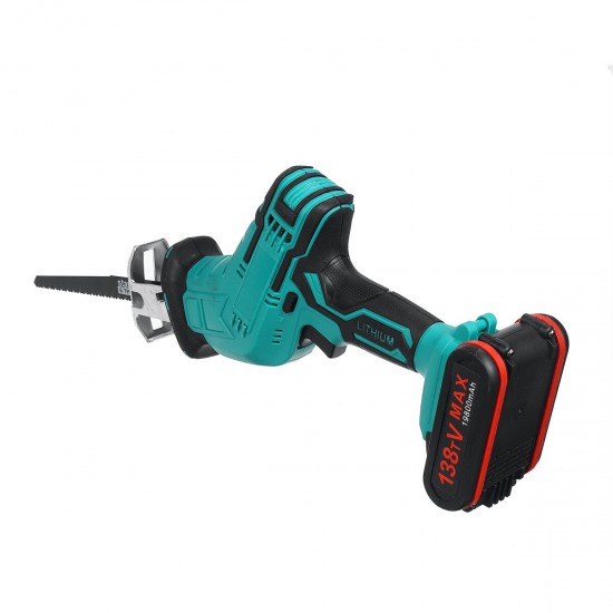 138VF Rechargeable Electric Handheld Saw With LED 4 Saw Blades Wood Cutting Tool W/ None/1pc/2pcs Battery