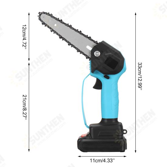 1600W 6Inch 24V Rechargeable Electric Chain Saw Handheld Mini Chainsaw Woodworking Cutter Tool W/ 1/2pcs Battery