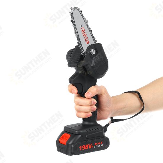 21V 4 Inch 600W Electric Chain Saw Handheld Cordless Rechargeable Portable Woodworking Saw W/ 0/1/2pcs Battery