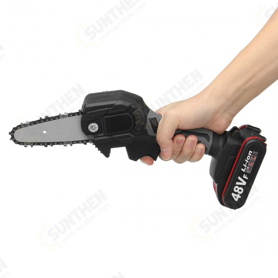 21V 4Inch Rechargeable Electric Chain Saw Cordless Portable Wood Cutter Woodworking Tool W/ 1 or 2pcs Battery