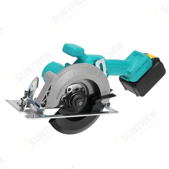 21V 6 Inch Cordless Electric Circular Saw 45° Curved Cutting Adjustable With 1/2 Batteries For Woodworking