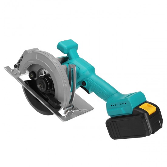 21V 6 Inch Cordless Electric Circular Saw 45° Curved Cutting Adjustable With 1/2 Batteries For Woodworking