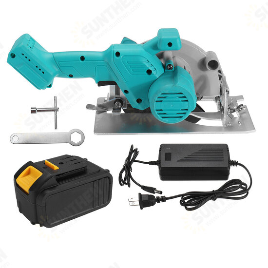 21V 6 Inch Cordless Electric Circular Saw 45° Curved Cutting Adjustable With 1/2 Batteries For Woodworking