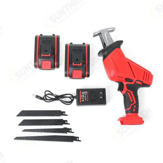 21V 88VF Electric Saw Cordless Charging Reciprocating Saw Kit LED Light 2 Battery Wood Cutter Set