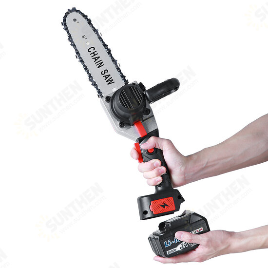 21V 8Inch Cordless Electric Chain Saw Brushless Garden Woodworking Cutting Tool Kit With 2pcs Battery