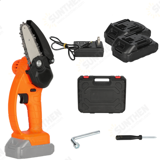 21V Cordless Electric Chain Saw One-Hand Woodworking Wood Cutter W/ 1or 2 Batteries