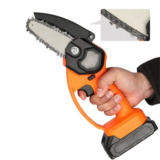 21V Cordless Electric Chain Saw One-Hand Woodworking Wood Cutter W/ 1or 2 Batteries